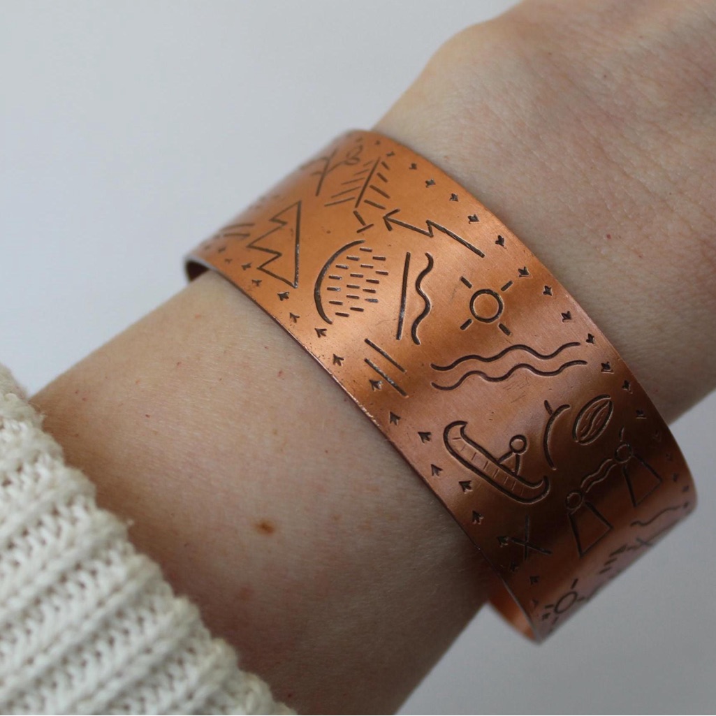 Copper Engraved Women's Bracelet